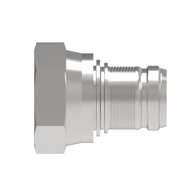 FJ8587-2424-331 Aeroquip by Danfoss | PTFE Hose Crimp Fitting | Nipple Assembly | -24 Female 37° JIC Swivel x -24 Hose Barb | Stainless Steel