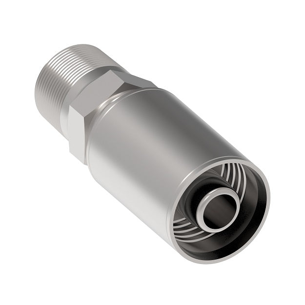 FJ9121-0606S Aeroquip by Danfoss | Field Crimp Hose Fitting | -06 Male NPTF x -06 Hose Barb | Carbon Steel