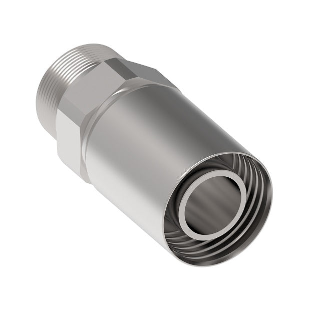 FJ9372-2020S Aeroquip by Danfoss | Swage Hose Fitting | Complete Fitting | -20 Male NPTF x -20 Hose Barb | Carbon Steel