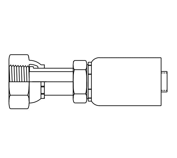 FJ9480-1010S Synflex by Danfoss | Polyon Swage Hose Fitting | -10 Female O-Ring Face Seal Swivel x -10 Hose Barb | Carbon Steel