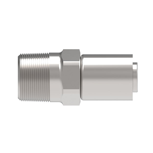 FJ9588-2424-341 Aeroquip by Danfoss | PTFE Hose Crimp Fitting | Complete Fitting | -24 Male Pipe x -24 Hose Barb | Stainless Steel