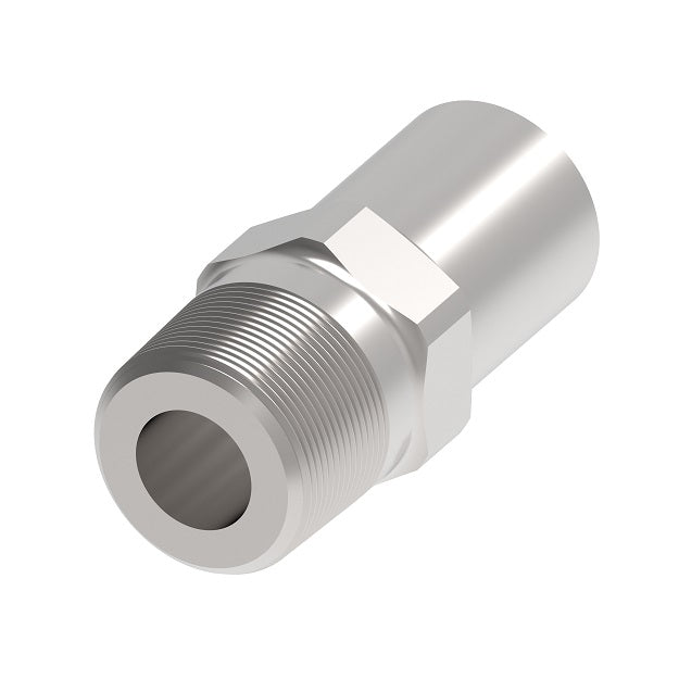FJ9588-2424-341 Aeroquip by Danfoss | PTFE Hose Crimp Fitting | Complete Fitting | -24 Male Pipe x -24 Hose Barb | Stainless Steel