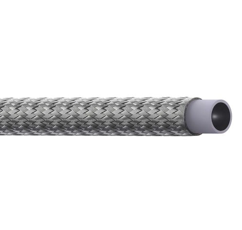 SC-4 Everflex by Danfoss | SC-Series | Smooth Bore Static Dissipating Teflon™ Hose | 0.19" Hose ID | 0.34" Hose OD | 304 Stainless Steel Braid