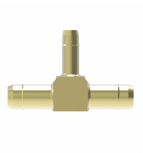 1064X6X6X4 by Danfoss | Mini-Barb Fitting | Union Tee | for 3/8" Tubing OD x 3/8" Tubing OD x 1/4" Tubing OD | Brass