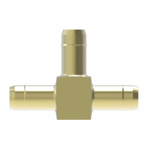 1064X4 by Danfoss | Mini-Barb Fitting | Union Tee | for 1/4" Tubing OD x 1/4" Tubing OD x 1/4" Tubing OD | Brass