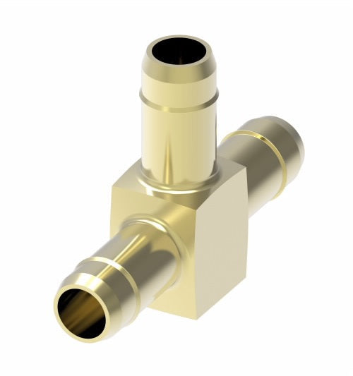 1064X6 by Danfoss | Mini-Barb Fitting | Union Tee | for 3/8" Tubing OD x 3/8" Tubing OD x 3/8" Tubing OD | Brass