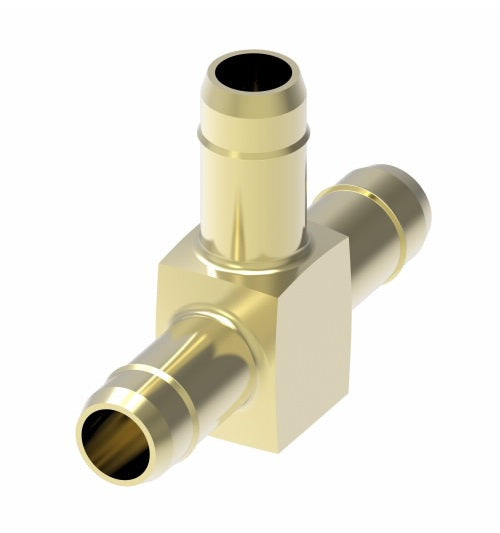 1064X8X8X6 by Danfoss | Mini-Barb Fitting | Union Tee | for 1/2" Tubing OD x 1/2" Tubing OD x 3/8" Tubing OD | Brass