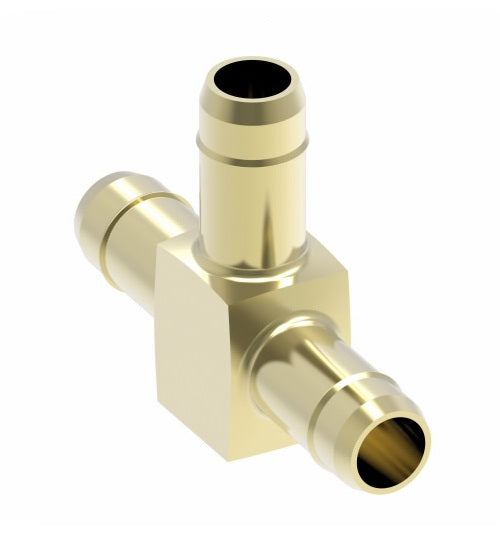 1064X4 by Danfoss | Mini-Barb Fitting | Union Tee | for 1/4" Tubing OD x 1/4" Tubing OD x 1/4" Tubing OD | Brass