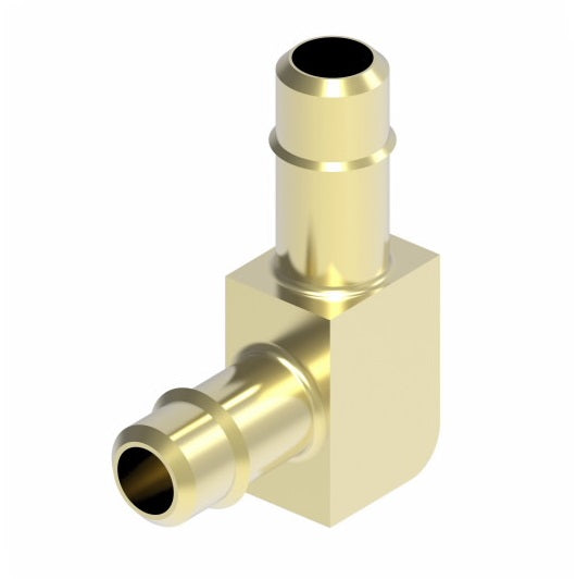 1065X8 by Danfoss | Mini-Barb Fitting | Union 90° Elbow | for 1/2" Tubing OD x 1/2" Tubing OD | Brass