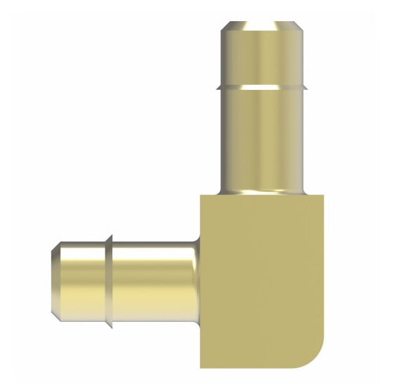 1065X8 by Danfoss | Mini-Barb Fitting | Union 90° Elbow | for 1/2" Tubing OD x 1/2" Tubing OD | Brass