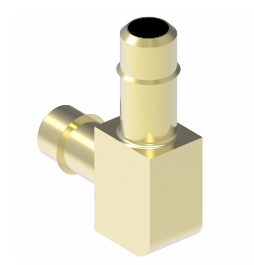 1065X8 by Danfoss | Mini-Barb Fitting | Union 90° Elbow | for 1/2" Tubing OD x 1/2" Tubing OD | Brass