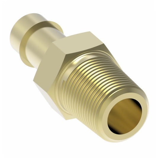 1068X2.5X2 by Danfoss | Mini-Barb Fitting | Male Connector | for 5/32" Tubing OD | 1/8" Male Pipe | Brass