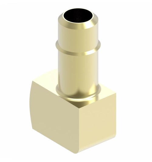 1070X4 by Danfoss | Mini-Barb Fitting | Female Connector 90° Elbow | for 1/4" Tubing OD | 1/8" Female Pipe | Brass