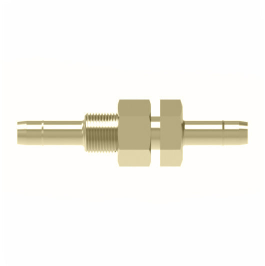 1074X4 by Danfoss | Mini-Barb Fitting | Bulkhead Union | for 1/4" Tubing OD x 1/4" Tubing OD | Brass