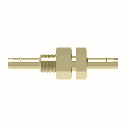 1074X6 by Danfoss | Mini-Barb Fitting | Bulkhead Union | for 3/8" Tubing OD x 3/8" Tubing OD | Brass