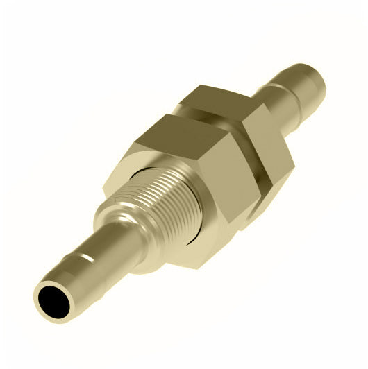 1074X6 by Danfoss | Mini-Barb Fitting | Bulkhead Union | for 3/8" Tubing OD x 3/8" Tubing OD | Brass