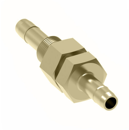 1074X4 by Danfoss | Mini-Barb Fitting | Bulkhead Union | for 1/4" Tubing OD x 1/4" Tubing OD | Brass