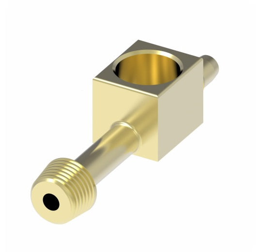1075X4 by Danfoss | Mini-Barb Fitting | Adapter Tee (Short Thread) | for 1/4" Tubing OD | 1/8" Male Pipe x 1/8" Female Pipe | Brass