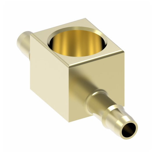 1077X4 by Danfoss | Mini-Barb Fitting | Female Branch Tee | for 1/4" Tubing OD x 1/4" Tubing OD | 1/8" Female Pipe | Brass