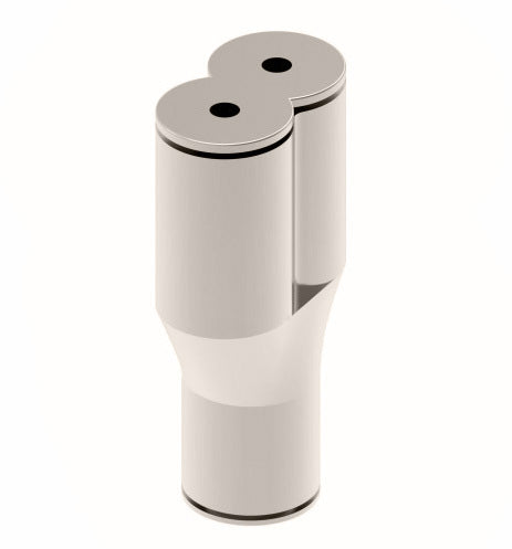 1107X10M by Danfoss | Metric Push to Connect Adapter | Union Y | 10mm Tube OD x 10mm Tube OD x 10mm Tube OD | Nickel Plated Brass