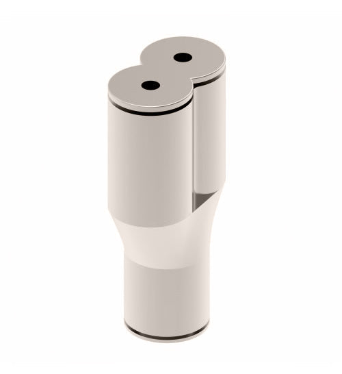 1108PX2.5S by Danfoss | Push to Connect Plus Adapter | Swivel Male "Y" | 5/32" Tube OD x 5/32" Tube OD x 1/8" Male Pipe | Nickel Plated Brass