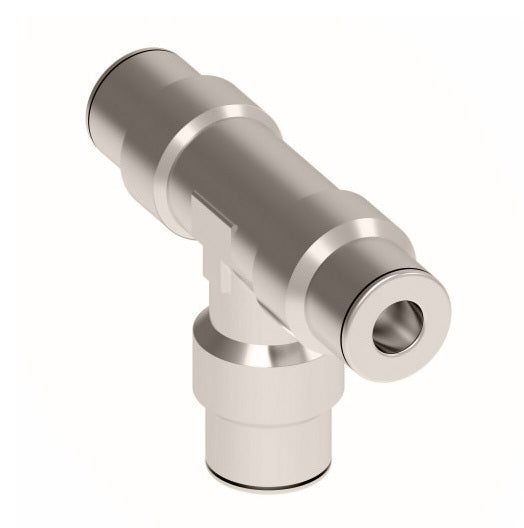 1164X4M by Danfoss | Metric Push to Connect Adapter | Union Tee | 4mm Tube OD x 4mm Tube OD x 4mm Tube OD | Nickel Plated Brass