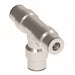 1164X4 by Danfoss | Push to Connect Adapter | Union Tee | 1/4" Tube OD x 1/4" Tube OD x 1/4" Tube OD | Nickel Plated Brass