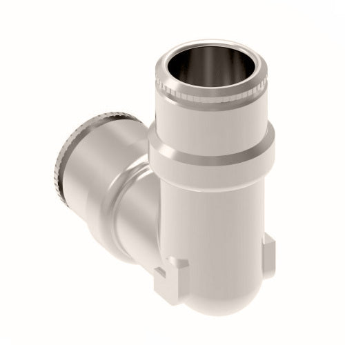 1165X4M by Danfoss | Metric Push to Connect Adapter | Union 90° Elbow | 4mm Tube OD x 4mm Tube OD | Nickel Plated Brass