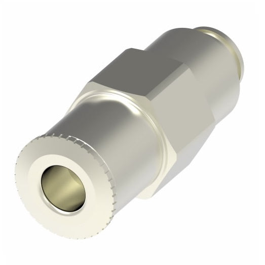 1168PX8X4 by Danfoss | Push to Connect Plus Adapter | Male Connector | 1/2" Tube OD x 1/4" Male Pipe | Nickel Plated Brass