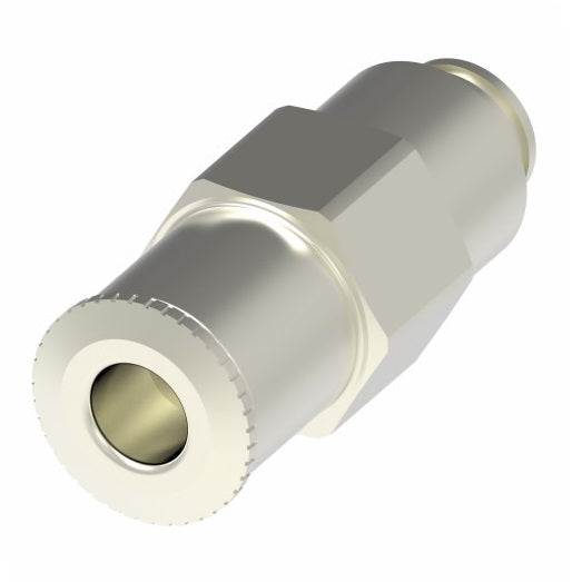 1168PX4 by Danfoss | Push to Connect Plus Adapter | Male Connector | 1/4" Tube OD x 1/8" Male Pipe | Nickel Plated Brass