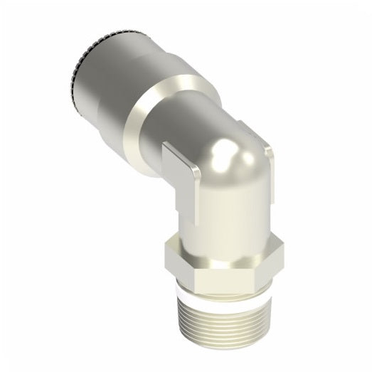 1169PX5S by Danfoss | Push to Connect Plus Adapter | Swivel Male 90° Elbow | 5/16" Tube OD x 1/8" Male Pipe | Nickel Plated Brass