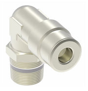 1169X4MX4PTS by Danfoss | Metric Push to Connect Adapter | Swivel Male Connector 90° Elbow (Universal BSPT/BSPP) | 4mm Tube OD x 1/4" Male BSPT | Nickel Plated Brass