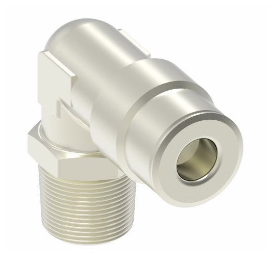 1169X2.5AS by Danfoss | Push to Connect Adapter | Swivel Male 90° Elbow | 5/32" Tube OD x 10-32 Male UNF | Nickel Plated Brass