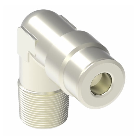 1169X6X6 by Danfoss | Push to Connect Adapter | Male 90° Elbow | 3/8" Tube OD x 3/8" Male NPTF | Nickel Plated Brass