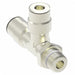 1171PX4X4S by Danfoss | Push to Connect Plus Adapter | Swivel Male Run Tee | 1/4" Tube OD x 1/4" Male Pipe x 1/4" Tube OD | Nickel Plated Brass