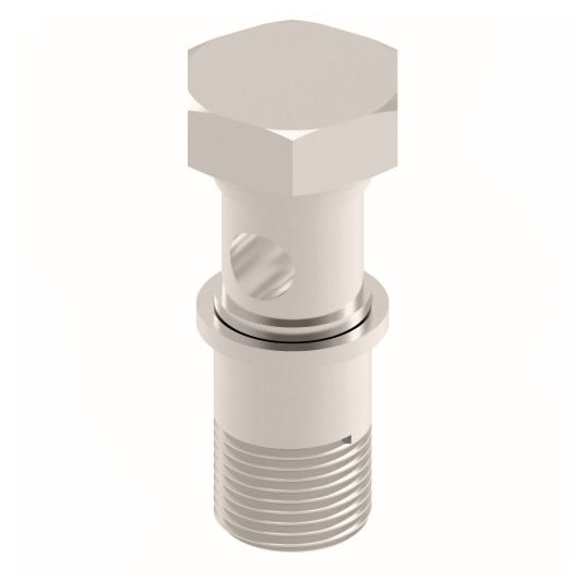 1184X1X2 by Danfoss | Push to Connect Adapter | Stud Manifold | 1/8" Male Pipe | Nickel Plated Brass