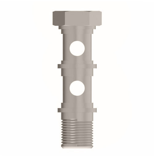 1185X2X4 by Danfoss | Push to Connect Adapter | Double Stud Manifold | 1/4" Male Pipe | Nickel Plated Brass