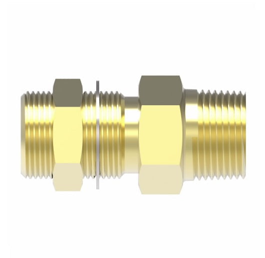 1341 by Danfoss | Air Brake Adapter for Copper Tubing | Bulkhead Coupling (2.53" Length) | 1/2" Male Pipe x 1/4" Female Pipe x 3/4" Male UNF | Brass