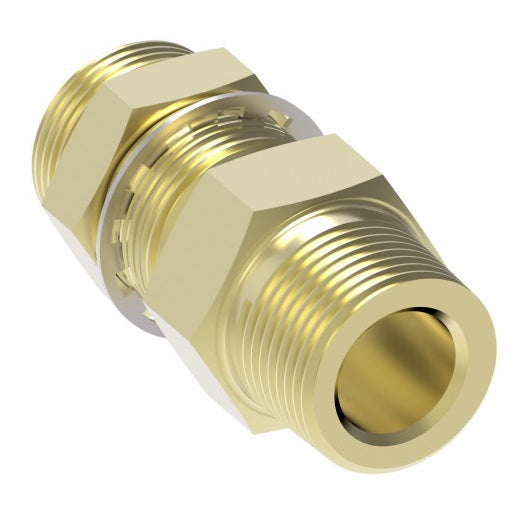 1341 by Danfoss | Air Brake Adapter for Copper Tubing | Bulkhead Coupling (2.53" Length) | 1/2" Male Pipe x 1/4" Female Pipe x 3/4" Male UNF | Brass