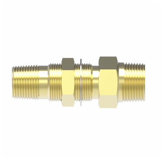 1343 by Danfoss | Air Brake Adapter for Copper Tubing | Bulkhead Coupling (3.94" Length) | 1/2" Male Pipe x 1/4" Male Pipe | Brass