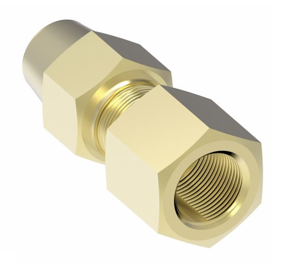 1366X6 by Danfoss | Air Brake Adapter for Copper Tubing | Female Connector | 3/8" Tube OD x 1/4" Female Pipe | Brass