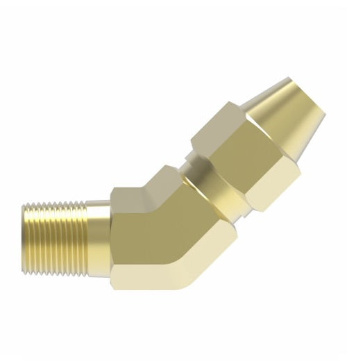 1380X8 by Danfoss | Air Brake Adapter for Copper Tubing | Male Connector 45° Elbow | 1/2" Tube OD x 3/8" Male Pipe | Brass