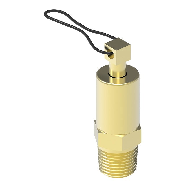 1421-60A by Danfoss | Drain Cock | Air Tank Drain Valve | 1/4" Male NPTF | 60" Cable Length (No Loop On Cable End)| Brass