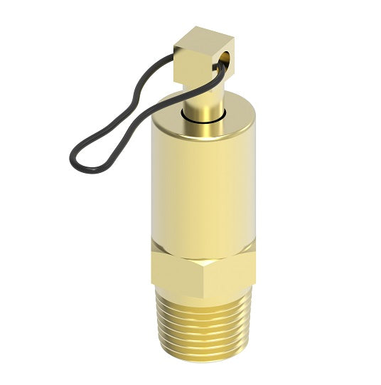 1421-24 by Danfoss | Drain Cock | Air Tank Drain Valve | 1/4" Male NPTF | 24" Cable Length | Brass