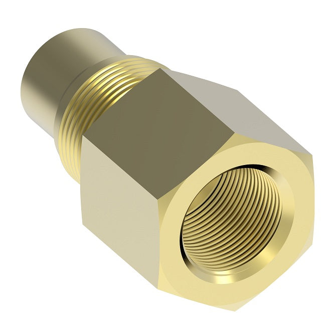 1445 by Danfoss | Metric Power Steering Adapter | 5/8-18 Female UNF x 14mm Male Metric | Brass