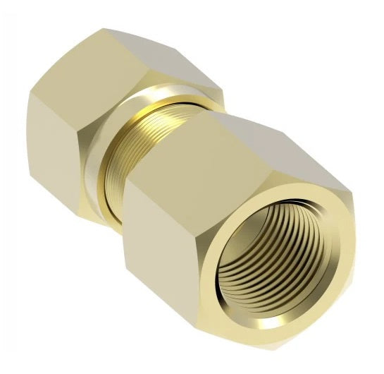 1466X8 by Danfoss | Air Brake Adapter for Nylon Tubing | Female Connector | 1/2" Tube OD x 3/8" Female Pipe | Brass