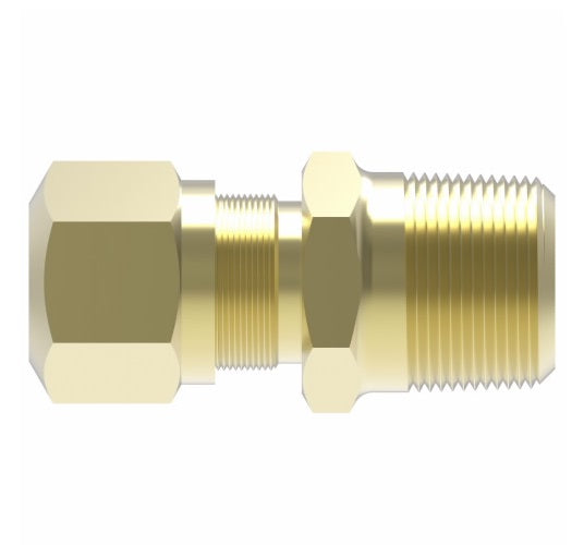 1468X6Z by Danfoss | Air Brake Adapter for Nylon Tubing | Male Connector (with Sealant) | 3/8" Tube OD x 1/4" Male Pipe | Brass