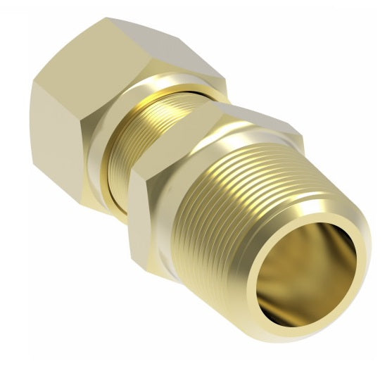 1468X8X8Z by Danfoss | Air Brake Adapter for Nylon Tubing | Male Connector (with Sealant) | 1/2" Tube OD x 1/2" Male Pipe | Brass
