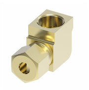 1470X4 by Danfoss | Air Brake Adapter for Nylon Tubing | Female Connector 90° Elbow | 1/4" Tube OD x 1/8" Female Pipe | Brass