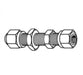 1474X4 by Danfoss | Air Brake Adapter for Nylon Tubing | Bulkhead Union | 1/4" Tube OD x 1/4" Tube OD | Brass